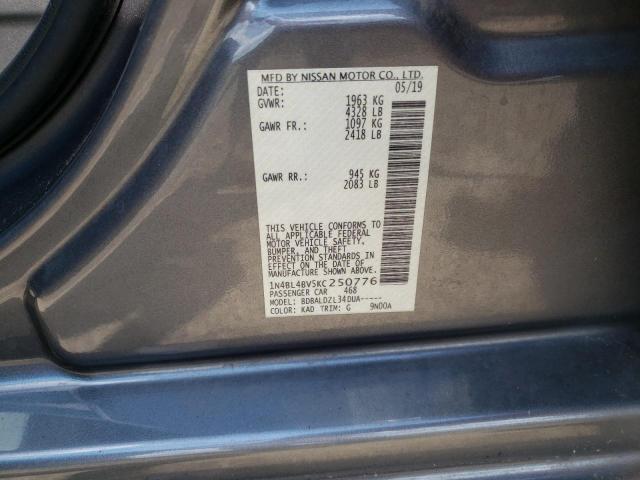 Photo 10 from auction – 2019 NISSAN ALTIMA S with VIN 1N4BL4BV5KC250776