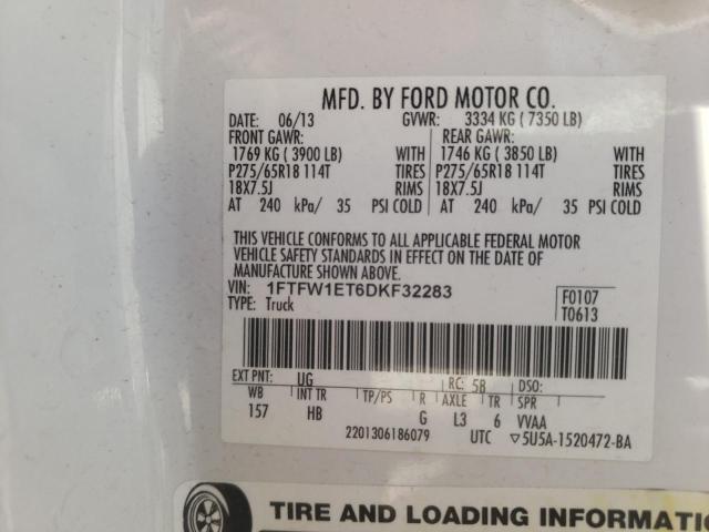 Photo 10 from auction – 2013 FORD F150 SUPER with VIN 1FTFW1ET6DKF32283
