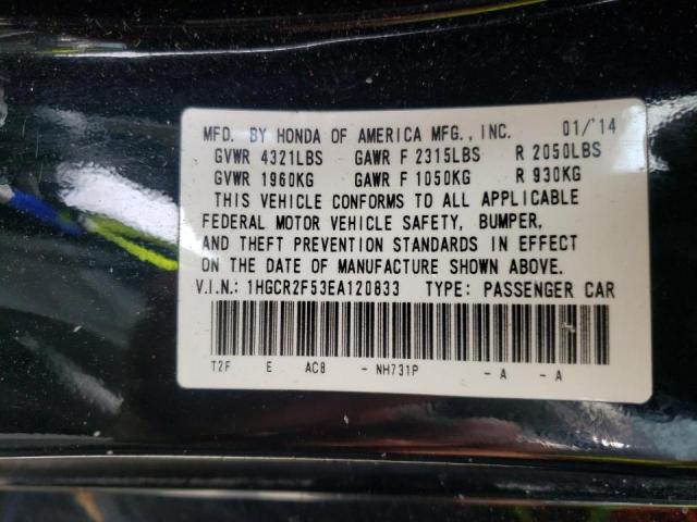 Photo 10 from auction – 2014 HONDA ACCORD SPO with VIN 1HGCR2F53EA120833