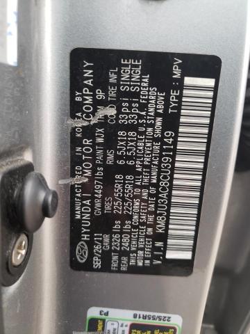 Photo 10 from auction – 2012 HYUNDAI TUCSON GLS with VIN KM8JU3AC8CU391149