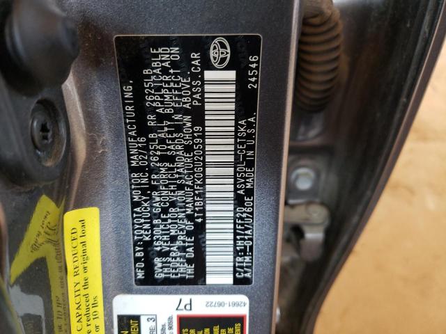 Photo 10 from auction – 2016 TOYOTA CAMRY LE with VIN 4T1BF1FK0GU205919