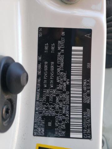Photo 10 from auction – 2015 TOYOTA HIGHLANDER with VIN 5TDJKRFH4FS099010