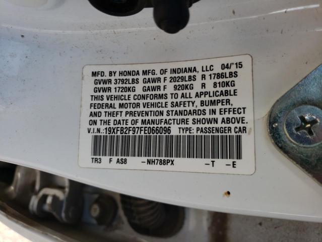 Zdjęcie 10 z aukcji – 2015 HONDA CIVIC EXL z VIN 19XFB2F97FE066096