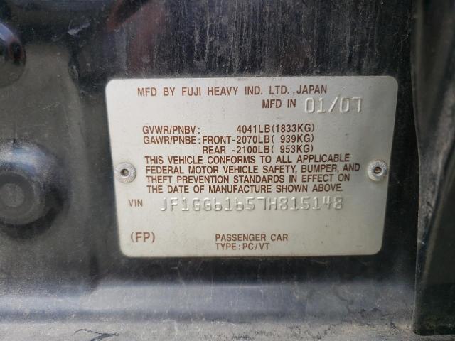 Photo 10 from auction – 2007 SUBARU IMPREZA 2. with VIN JF1GG61657H815148
