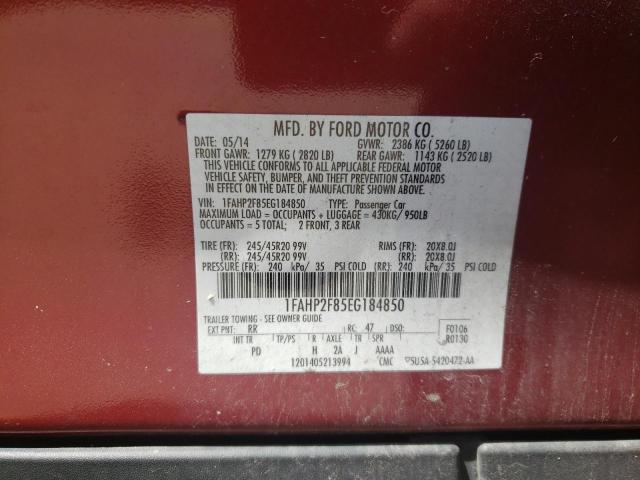 Photo 10 from auction – 2014 FORD TAURUS LIM with VIN 1FAHP2F85EG184850