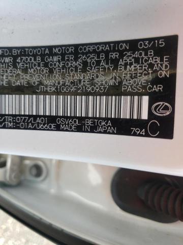 Photo 10 from auction – 2015 LEXUS ES 350 with VIN JTHBK1GG9F2190937