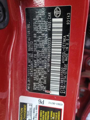 Photo 10 from auction – 2012 TOYOTA CAMRY BASE with VIN 4T1BF1FK6CU593233