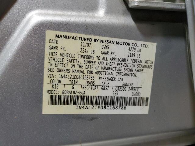 Photo 10 from auction – 2008 NISSAN ALTIMA 2.5 with VIN 1N4AL21E08C168786
