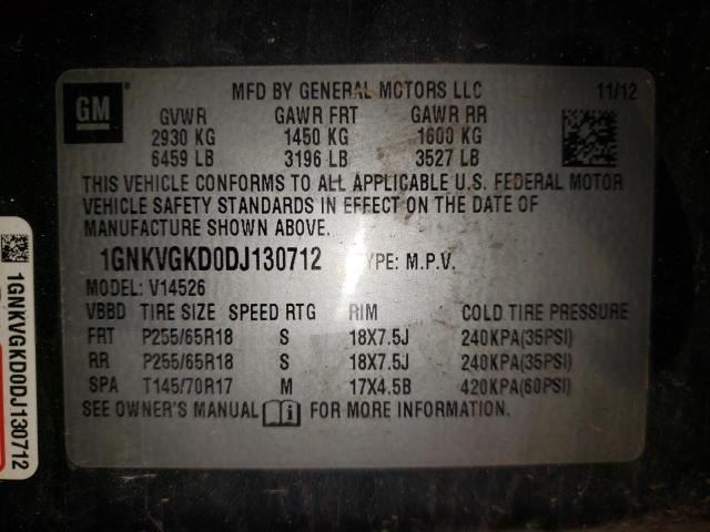 Photo 10 from auction – 2013 CHEVROLET TRAVERSE L with VIN 1GNKVGKD0DJ130712