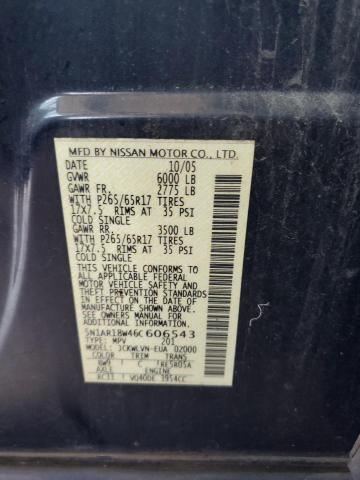 Photo 10 from auction – 2006 NISSAN PATHFINDER with VIN 5N1AR18W46C606543