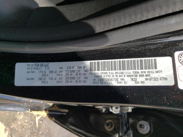 Photo 10 from auction – 2019 RAM 1500 BIG H with VIN 1C6RRFFG0KN917165