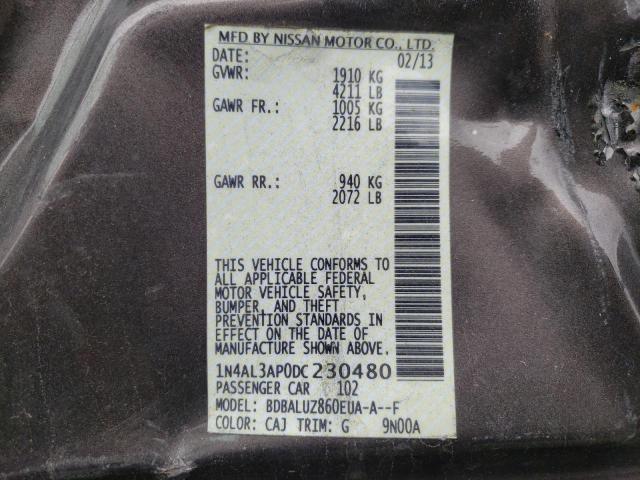 Photo 10 from auction – 2013 NISSAN ALTIMA 2.5 with VIN 1N4AL3AP0DC230480
