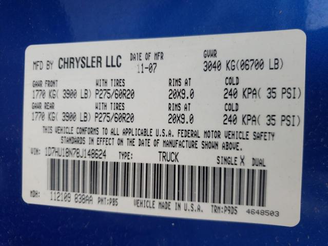 Photo 10 from auction – 2008 DODGE RAM 1500 S with VIN 1D7HU18N78J148624