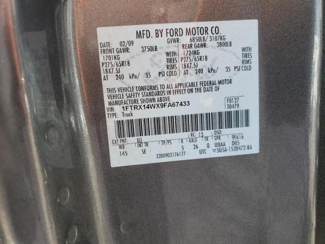 Photo 10 from auction – 2009 FORD F150 SUPER with VIN 1FTRX14WX9FA67433
