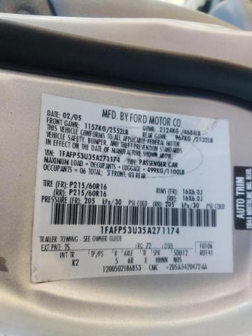 Photo 10 from auction – 2005 FORD TAURUS SE with VIN 1FAFP53U35A271174