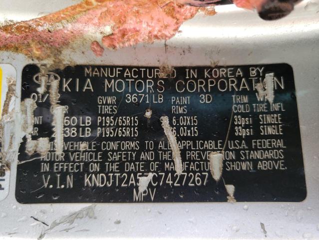 Photo 10 from auction – 2012 KIA SOUL with VIN KNDJT2A57C7427267