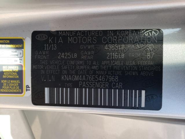 Photo 10 from auction – 2014 KIA OPTIMA LX with VIN KNAGM4A76E5467968