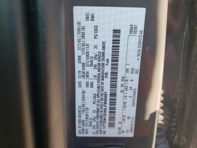 Photo 10 from auction – 2020 FORD F150 SUPER with VIN 1FTEW1E49LFB06681