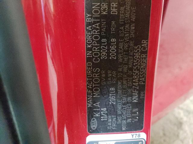 Photo 10 from auction – 2015 KIA FORTE EX with VIN KNAFZ4A85F5359655