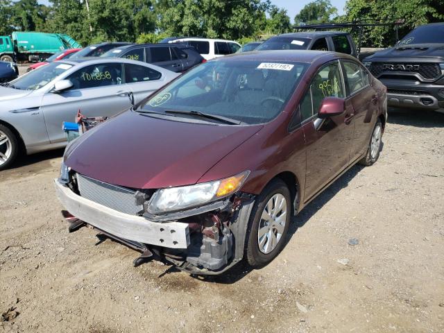 Photo 2 from auction – 2012 HONDA CIVIC LX with VIN 19XFB2F57CE349543