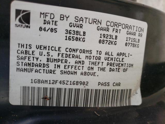 Photo 10 from auction – 2005 SATURN ION LEVEL with VIN 1G8AM12F45Z168902