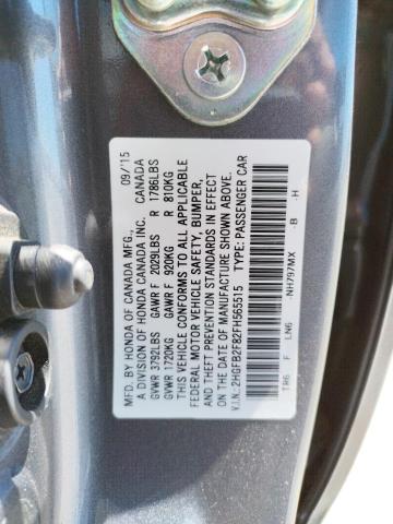 Photo 10 from auction – 2015 HONDA CIVIC EX with VIN 2HGFB2F82FH565515