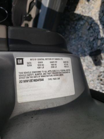 Photo 10 from auction – 2004 CHEVROLET MONTE CARL with VIN 2G1WW12E749347644