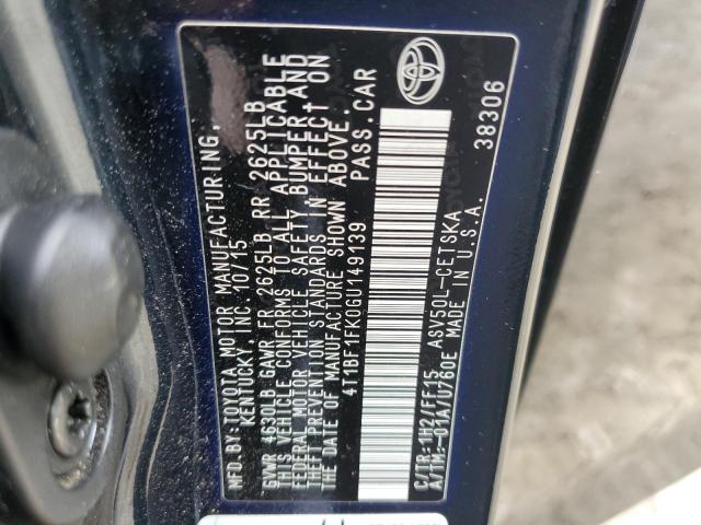 Photo 10 from auction – 2016 TOYOTA CAMRY LE with VIN 4T1BF1FK0GU149139