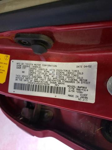 Photo 10 from auction – 2002 TOYOTA HIGHLANDER with VIN JTEHF21A520078258