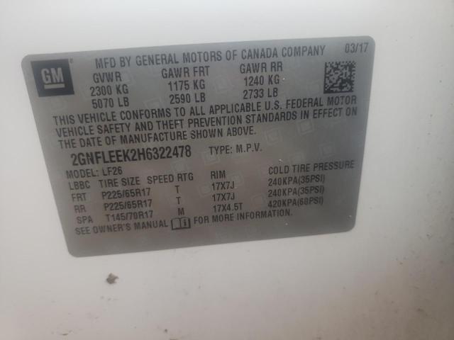 Photo 10 from auction – 2017 CHEVROLET EQUINOX LS with VIN 2GNFLEEK2H6322478
