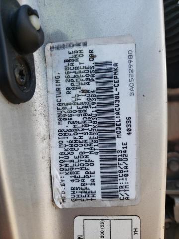 Photo 10 from auction – 2003 TOYOTA CAMRY LE with VIN 4T1BE32K83U119384