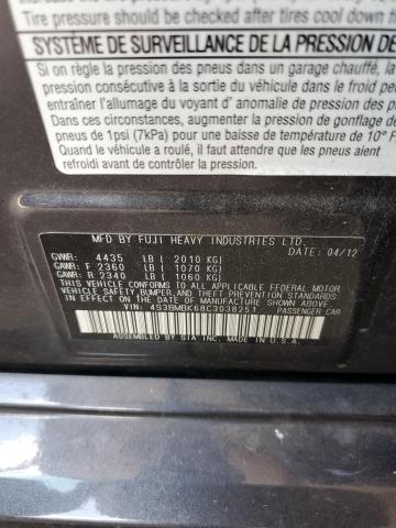 صورة رقم 10 من المزاد - 2012 SUBARU LEGACY 2.5 مع VIN 4S3BMBK68C3038251