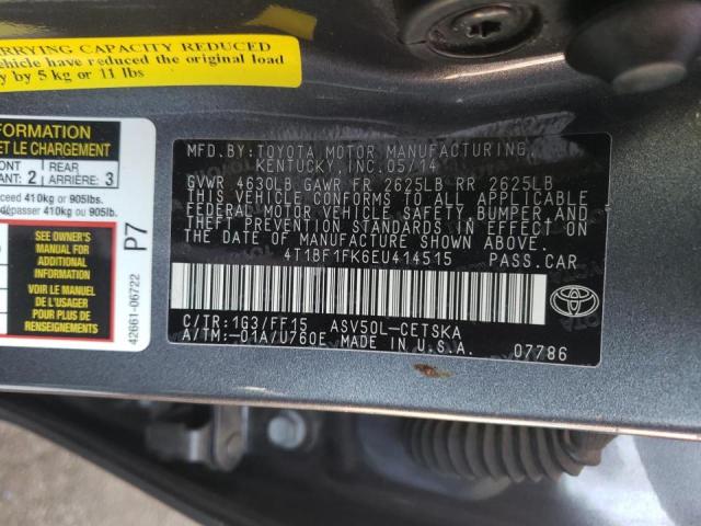 Photo 10 from auction – 2014 TOYOTA CAMRY L with VIN 4T1BF1FK6EU414515