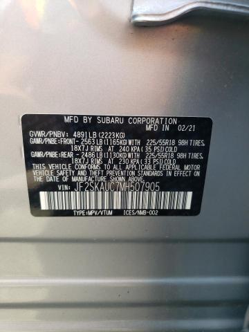 Photo 10 from auction – 2021 SUBARU FORESTER L with VIN JF2SKAUC7MH507905