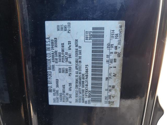 Photo 10 from auction – 2001 FORD F150 with VIN 1FTRX18L31NB38675