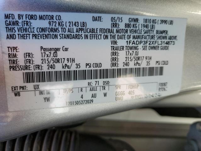Photo 10 from auction – 2015 FORD FOCUS SE with VIN 1FADP3F2XFL314873
