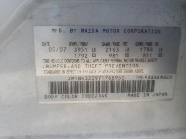 Photo 10 from auction – 2007 MAZDA 3 S with VIN JM1BK323971768950