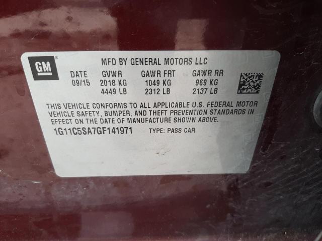 Photo 10 from auction – 2016 CHEVROLET MALIBU LIM with VIN 1G11C5SA7GF141971