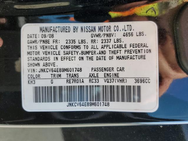 Photo 10 from auction – 2009 INFINITI G37 BASE with VIN JNKCV64E89M601748