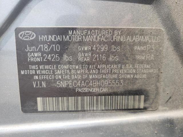 Photo 10 from auction – 2011 HYUNDAI SONATA SE with VIN 5NPEC4AC4BH095553
