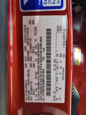 Photo 10 from auction – 2021 FORD F150 SUPER with VIN 1FTFW1ED2MFC61904
