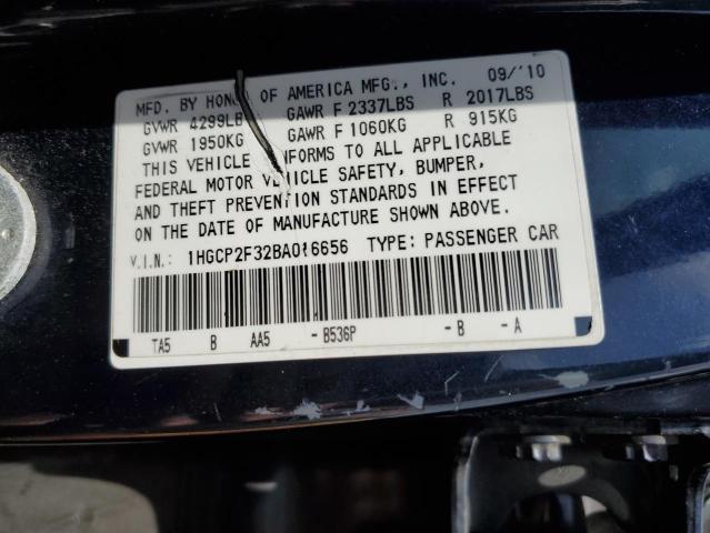 Photo 10 from auction – 2011 HONDA ACCORD LX with VIN 1HGCP2F32BA016656