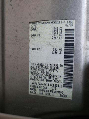 Photo 10 from auction – 2010 NISSAN ALTIMA BAS with VIN 1N4AL2AP4AC141811