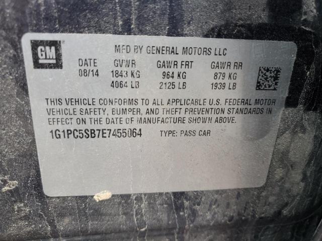 Photo 10 from auction – 2014 CHEVROLET CRUZE LT with VIN 1G1PC5SB7E7455064