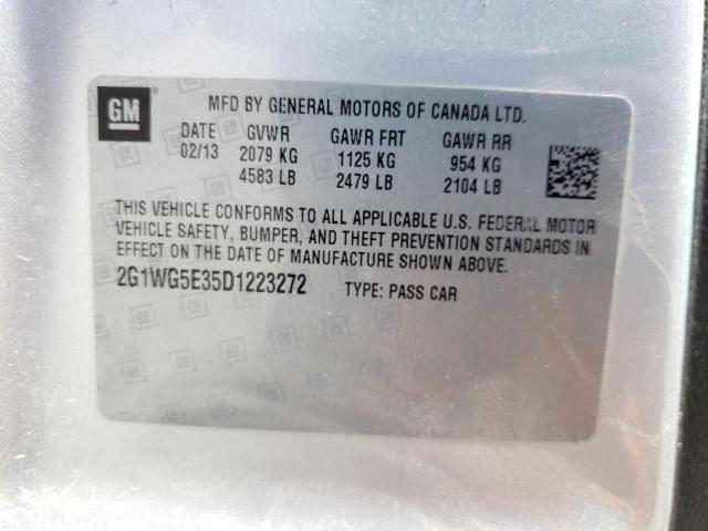 Photo 10 from auction – 2013 CHEVROLET IMPALA LT with VIN 2G1WG5E35D1223272