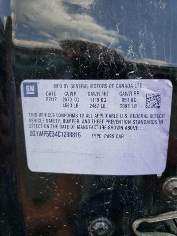 Photo 10 from auction – 2012 CHEVROLET IMPALA LS with VIN 2G1WF5E34C1238816