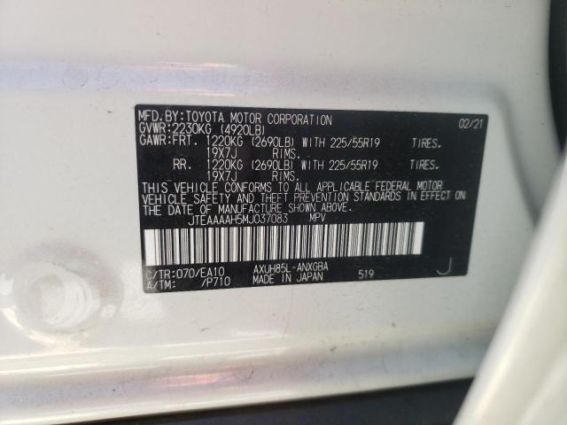 Photo 10 from auction – 2021 TOYOTA VENZA LE with VIN JTEAAAAH5MJ037083