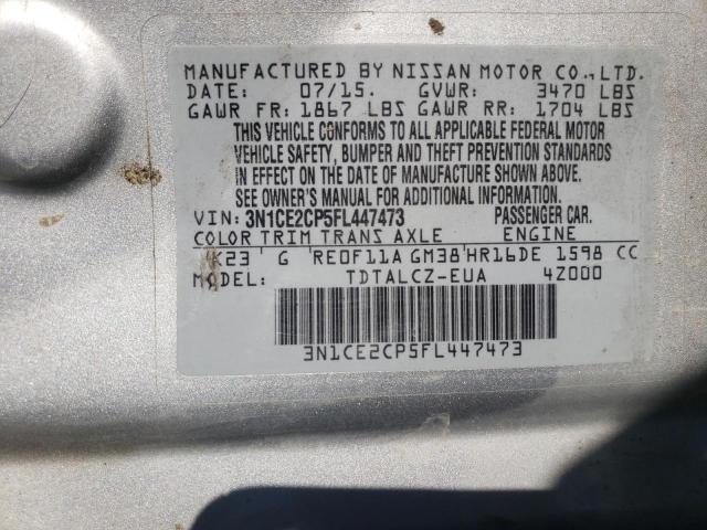 Photo 10 from auction – 2015 NISSAN VERSA NOTE with VIN 3N1CE2CP5FL447473