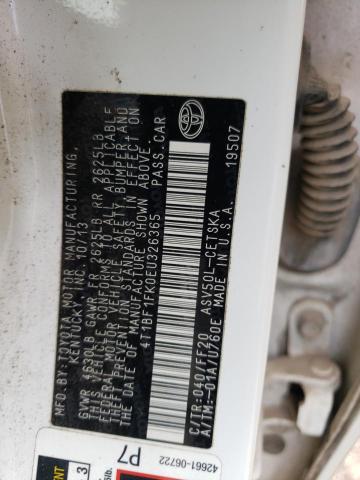 Photo 10 from auction – 2014 TOYOTA CAMRY L with VIN 4T1BF1FK0EU326365
