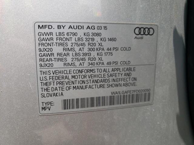 Photo 10 from auction – 2015 AUDI Q7 PREMIUM with VIN WA1LGAFE7FD020050